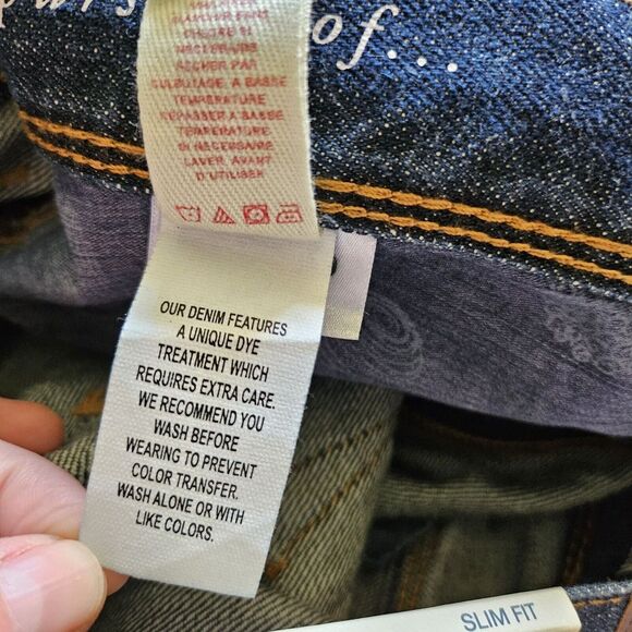 PERRY ELLIS AMERICA Mens VTG Blue Jeans Stonewash Slim Fit Straight Leg 34 X 30 - Picture 9 of 10